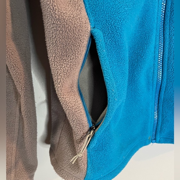 The North Face Full Zip Fleece Jacket Gray Teal Blue Women Medium #61661 - Picture 3 of 10